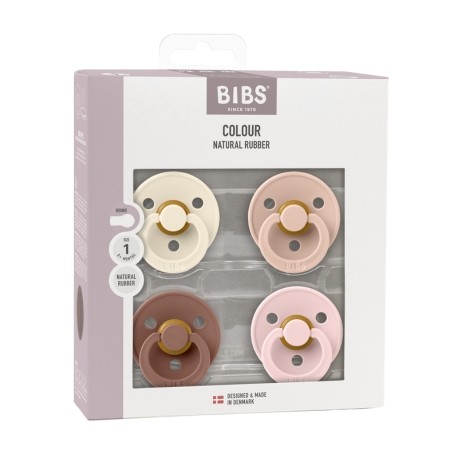 BIBS Colour 4-pack, Str. 1 (0-6 mdr.) Rund Latex