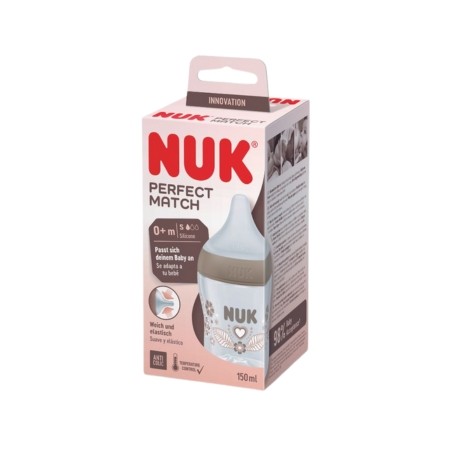 NUK Perfect Match, Sutteflaske, Anti-kolik, 0+m - 150 ml