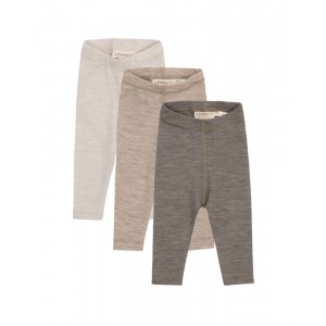 Leggins i 100% merino uld til baby og børn, 3-pak