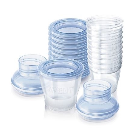 Philips Avent, Rintamaidon säilytyskupit, 10 kpl + kannet