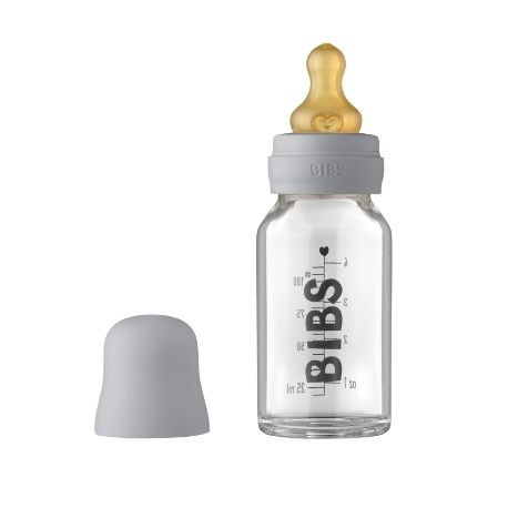 BIBS, Baby Glass Bottle, Tuttipullo – Täydellinen setti, 110 ml