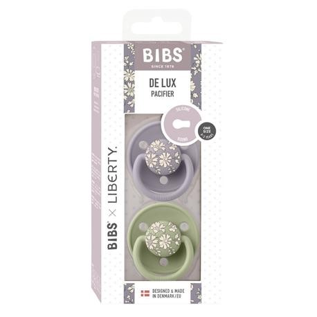 BIBS X LIBERTY, De Lux 2-pack, One Size (0-36 kuukautta), Pyöreä - Silikoni