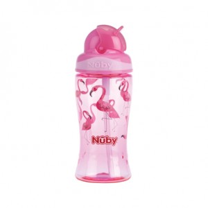 Nüby, Flip-it juomapullo esikouluun, 360 ml, Pink