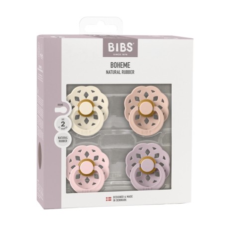 BIBS Boheme 4-pack, Koko 2 (6+ kuukautta) Pyöreä lateksi