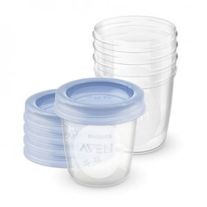 Philips Avent, Pots de conservations pour lait maternel, 5 pcs avec couvercles