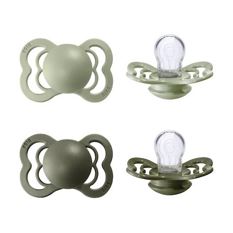 Sucette bibs supreme silicone pack de 2 taille 2 vanille/chêne - BIBS
