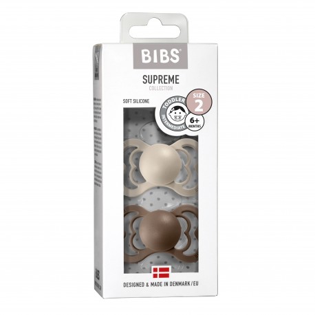 BIBS Supreme - Lot de 2,  Taille 2 (6+ mois), Anatomique - Silicone