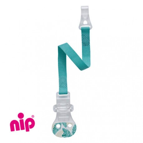 NIP - Attache-tétine, Bleu/Vert, Avec crochet