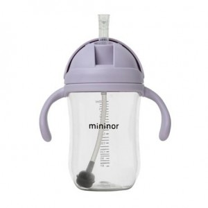 MININOR, Bouteille avec paille - étanche, 330 ml, Purple