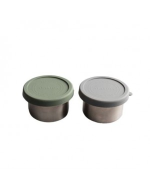 Aya&Ida, Récipients à goûter 100 ml, Dark Grey / Tropical Green