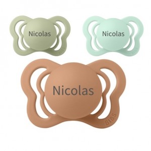 Bibs Couture,  Taille 1 (0-6 mois), Physiologique - Silicone, Tetine personnalisée