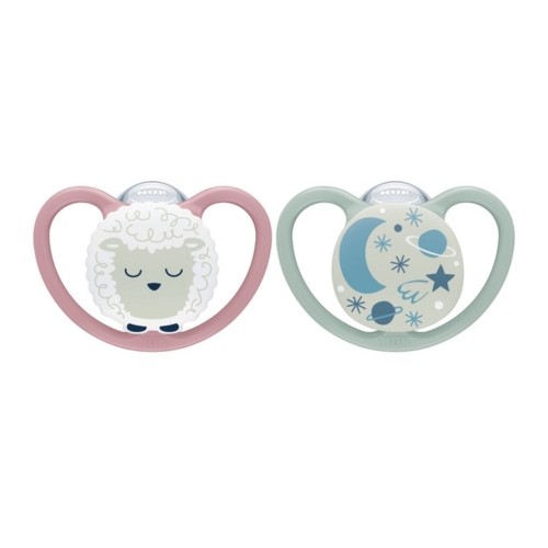 NUK SPACE SUCETTES 0-6 MOIS LOT DE 2