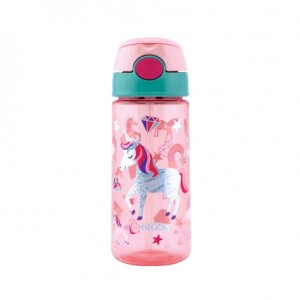 Nüby, bouteille pailletée avec paille, 3 ans, Pink