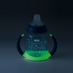 NUK First Choice+ Learner Bottle Night, Biberon, 150 ml, Racoon