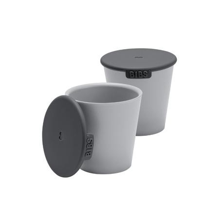 BIBS, Tasse pour le repas ou pour le, goûter Lot de 2 tasses avec 2 couvercles