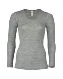 Chemisier pour femme en laine mérinos, Light grey mélange