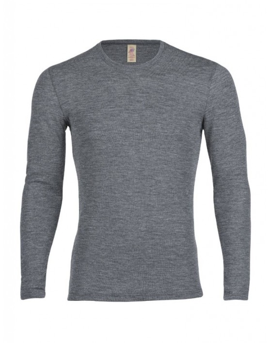 T-shirt à manches longues pour homme en laine mérinos, Slate