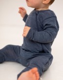 Baby coverall in 100% organic merino wool with zipper on the side, OEKO-TEX®