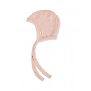 Casque bébé avec cordon en laine mérinos 100% biologique,  Epaisseur et qualité - 2 couches de tissu, CERTIFIÉ OEKO-TEX®