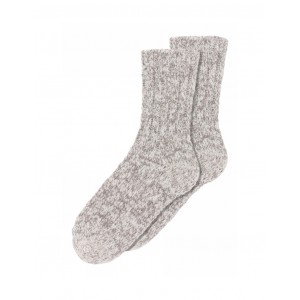 MP strømper, Chaussettes épaisses en laine pour femmes en tricot chiné, Grey melange