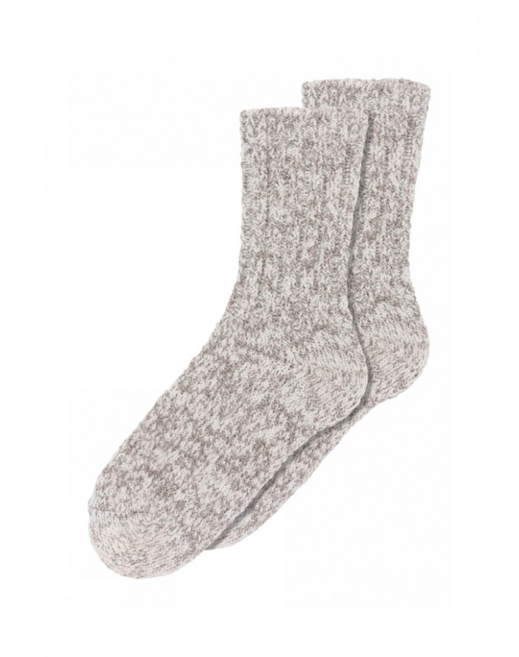 MP strømper, Chaussettes épaisses en laine pour femmes en tricot chiné, Grey melange