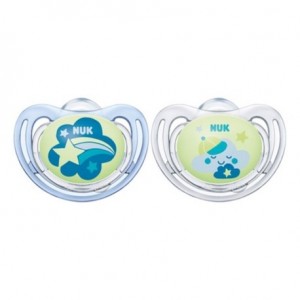 NUK Freestyle Night,  Maat 2 (6-18m), Anatomisch - Silicone, 2-pack