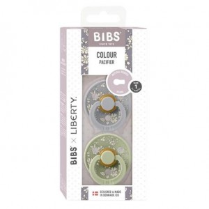 BIBS X LIBERTY, Colour 2-pack, Maat 1 (0-6 maanden), Rond - Latex