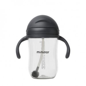 MININOR, Fles met rietje - lekvrij, 330 ml, Black
