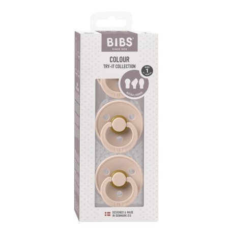 BIBS Try-It Colour - 3 Pack, Maat 1 (0-6 maanden.)