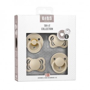 Bibs Try-it-collection Speen, 4-stuks, Maat 1 (0-6 maanden), Vanilla
