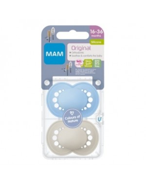 MAM Original 2 pak, Maat 3 (16-36 maanden), Symmetrisch - Silicone