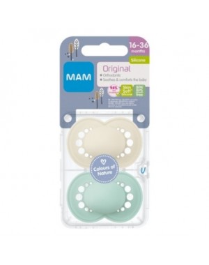 MAM Original 2 pak, Maat 3 (16-36 maanden), Symmetrisch - Silicone