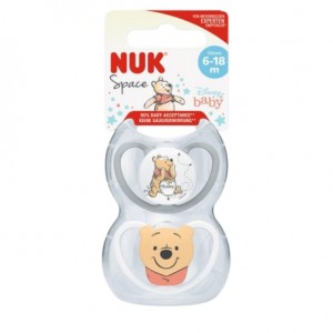 NUK Space Disney, Maat 2 (6-18 m), Anatomisch - Silicone, 2-pack