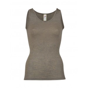 Dames top van merinoswol, Walnut