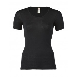 Dames t-shirt van merinowol, Black