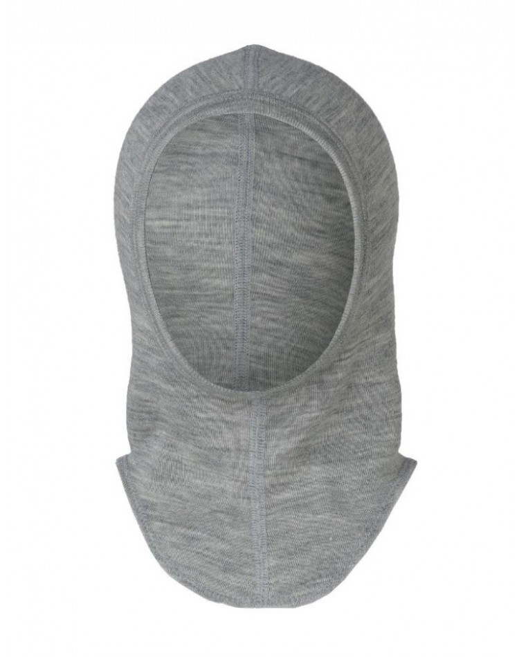 Balaclava muts van een mix van wol en zijde, Light grey mélange