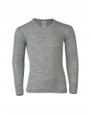 Shirt van wol/zijde, Light grey mélange