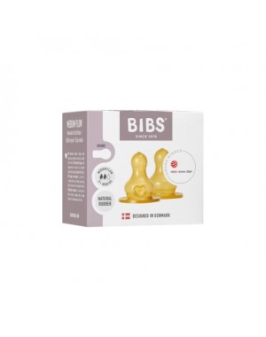 BIBS,  Speen voor fles, 2-pak, Latex, Medium doorstroming