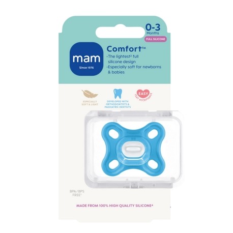 MAM Comfort 1-pack, Maat 0 (0-3 maanden), Symmetrisch - Siliconen