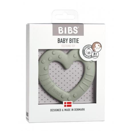 Bibs Baby Bitie, Bitering, Heart, Sage