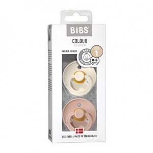 BIBS Colour - 2-pakning,  Str. 1 (0-6 md.), Rund - Lateks,