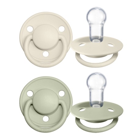 BIBS De Lux - 2-pakning,  One size (0-36 mdr.), Rund - Silicone,