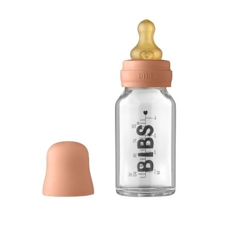 BIBS Baby Glass Bottle, Tåteflaske - Komplett sett, 110 ml