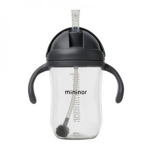 MININOR,  Kopp med sugerør - lekkasje fri, 330 ml, Black
