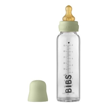 BIBS Baby Glass Bottle, Tåteflaske - Komplett sett, 225 ml.
