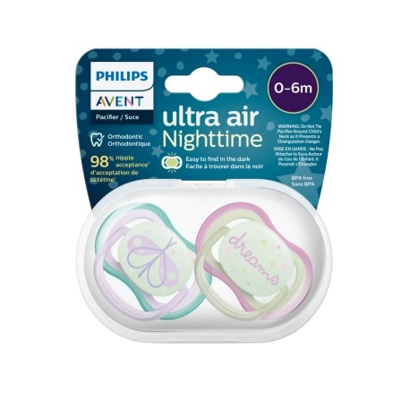 Philips Avent Ultra Air Night, Str. 1 (0-6 md.), Symmetrisk - Silikone