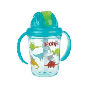 Nüby, Flip-it kopp med sugerør, 12+ mnd., Aqua