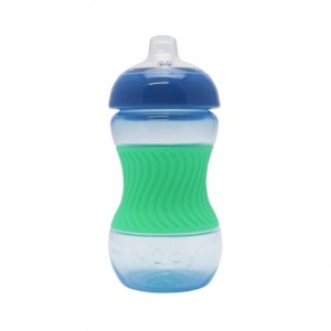 Nüby, Mini Grip kopp med silikonbånd, 4+ mnd., Blue