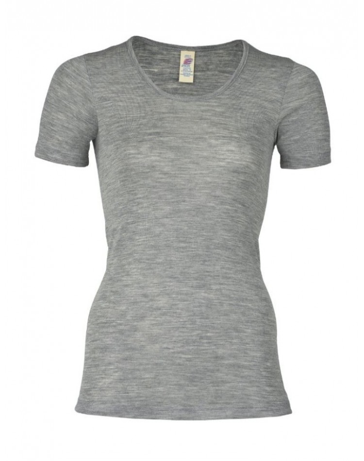 Dame t-skjorte i merinoull, Light grey mélange