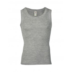 Herresinglet i merinoull, Light grey melange